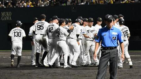 　サヨナラの歓喜に沸くナイン