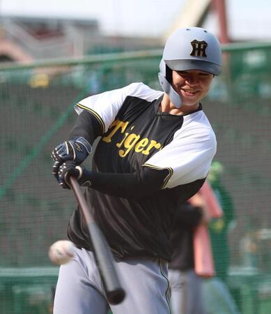 　打撃練習する中野（撮影・北村雅宏）