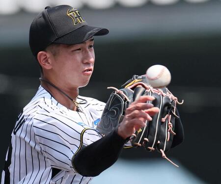 　３回、尾田の打球を一塁へ送球する今朝丸（撮影・田中太一）