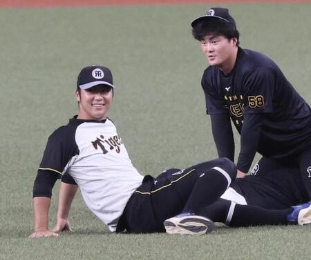 　１軍に合流した井坪（撮影・田中太一）