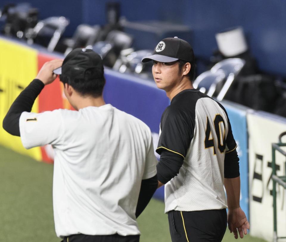 　１軍に合流した井坪（撮影・田中太一）