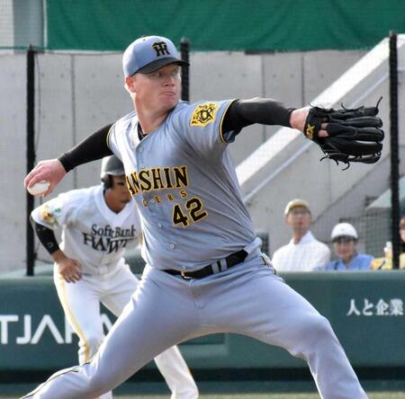 　来日初先発で力投するネルソン