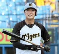 　打撃練習を終え、引き揚げる豊田（撮影・田中太一）