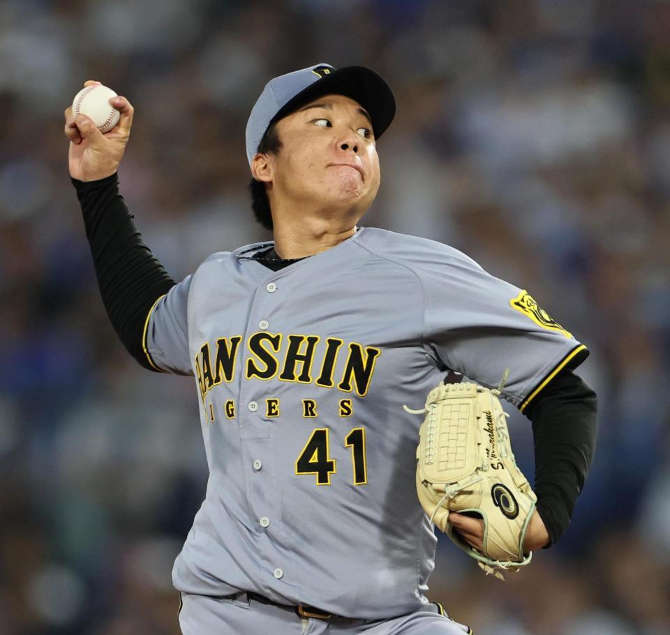 　先発し、投げ込む村上（撮影・田中太一）