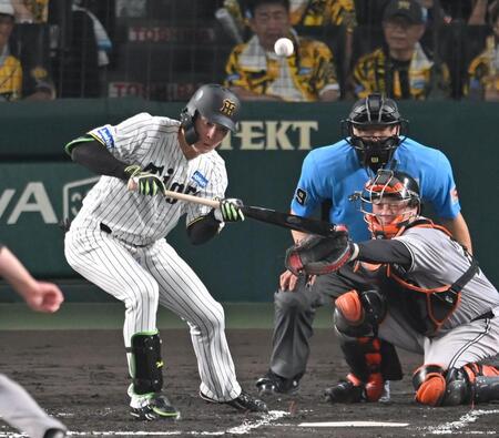 　６回、送りバントを失敗する高寺（撮影・飯室逸平）