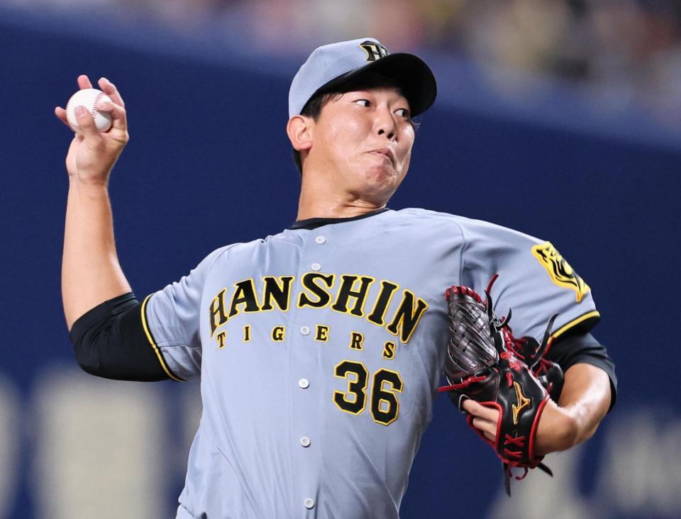 　７回を無失点に抑える畠（撮影・田中太一）