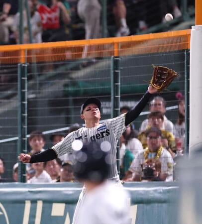 【写真】森下フェンス激突もボールはしっかり!　決死のプレーで大竹救った