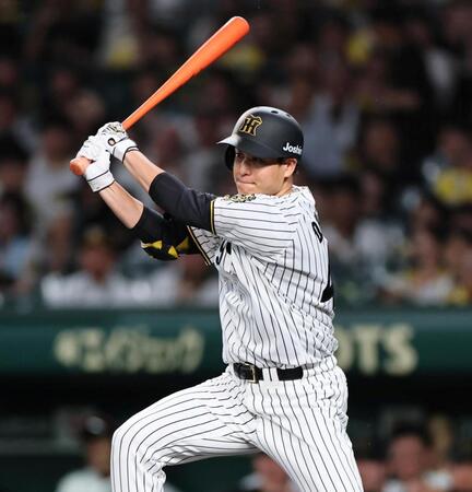 １回、適時打を放つ大竹（撮影・田中太一）