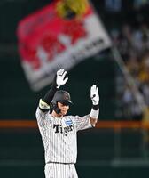 １回、二塁打を放った木浪（撮影・西田忠信）