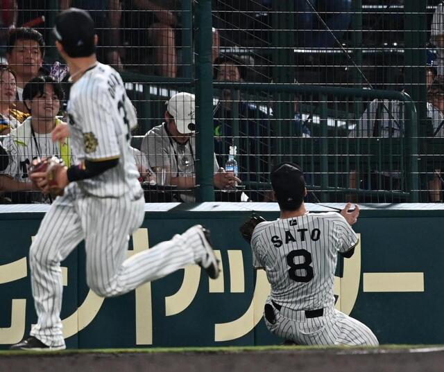 阪神・佐藤輝がスーパー背走キャッチ チームも石井も救う超美守に