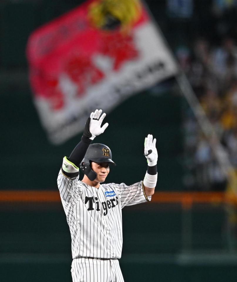 １回、二塁打を放った木浪（撮影・西田忠信）