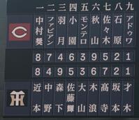 　阪神対広島戦のスターティングメンバー（撮影・北村雅宏）