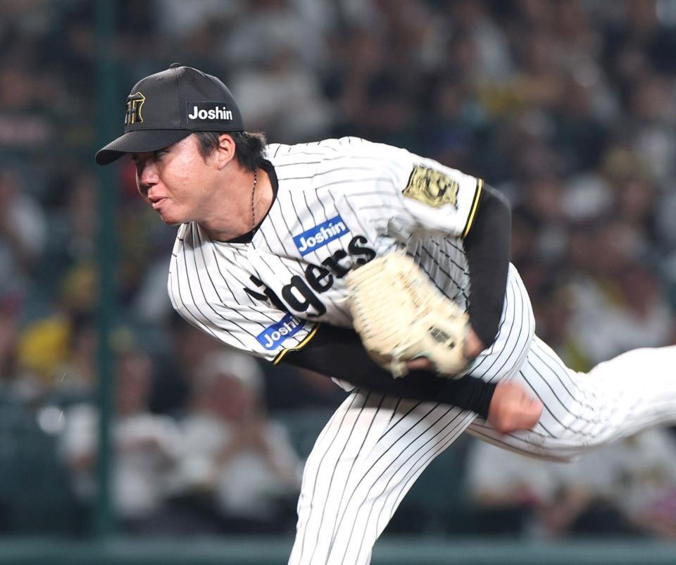 　先発し粘投する村上（撮影・北村雅宏）