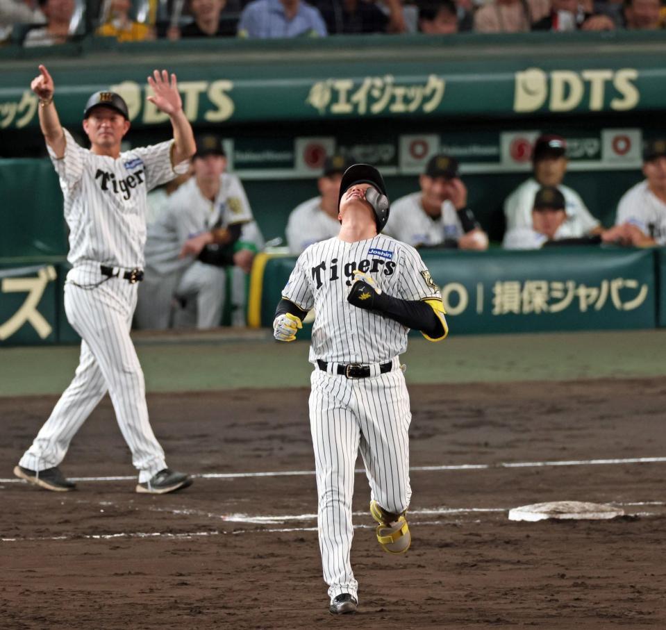 　５回、中飛に倒れ天を仰ぐ森下（撮影・立川洋一郎）