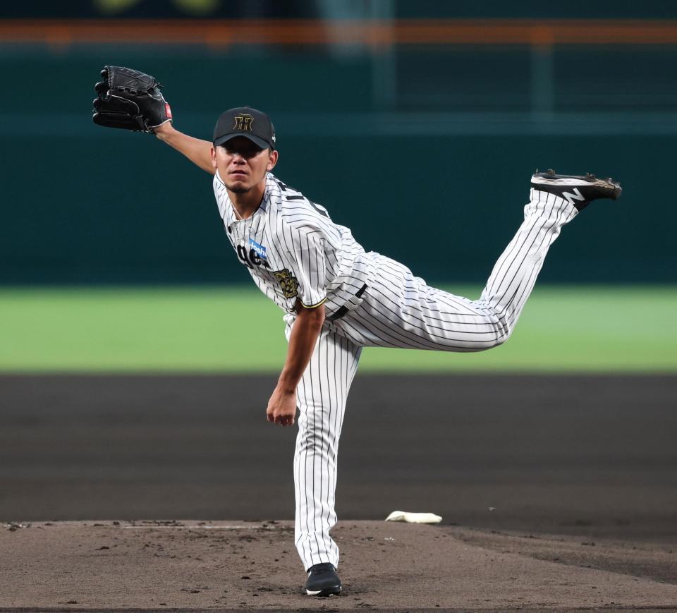 　先発し力投する伊藤将（撮影・北村雅宏）