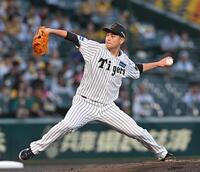 　力投する先発の大竹（撮影・西田忠信）