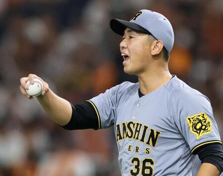 ５回、気迫のピッチングで巨人打線を無失点に抑える畠（撮影・田中太一）