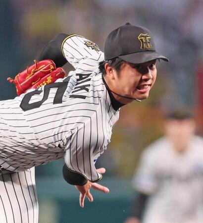 　中日打線を相手に力投する才木（撮影・立川洋一郎）