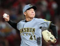 　先発し、投げ込む村上（撮影・田中太一）