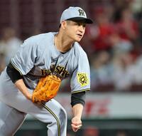 　先発し、投げ込む大竹（撮影・田中太一）