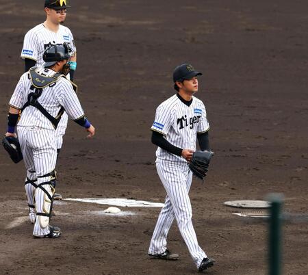 　５回途中、降板する高橋（撮影・山口登）