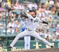 　力投する先発の高橋（撮影・西田忠信）