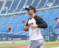 　グラウンドに姿を見せた森下（撮影・田中太一）