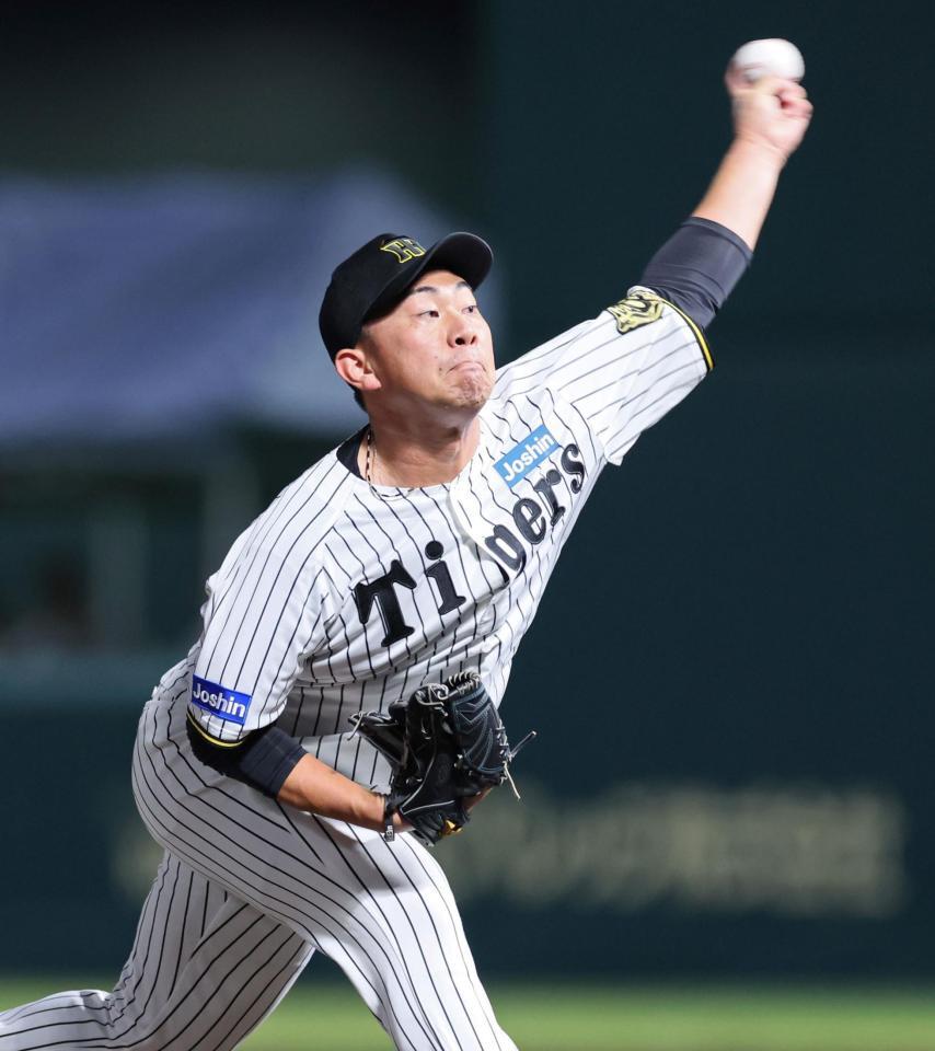 　８回表に登板し、広島打線を三者凡退に退けた桐敷（撮影・立川洋一郎）