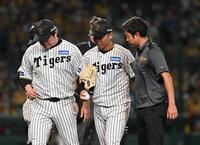阪神タイガース　岩田 稔 引退記念ピンバッジセット 阪神・岩田が引退セレモニー 試合前、家族とともにタテジマにお