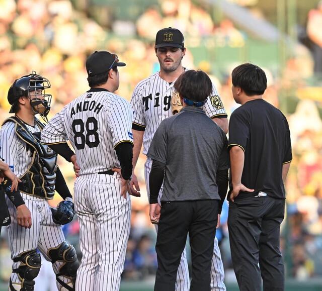 阪神・ハートウィグがわずか2球で負傷降板 茨木が緊急で甲子園初登板