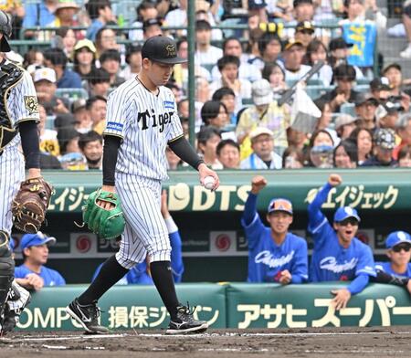 　１回、ボスラーに先制打を許した伊原（撮影・西田忠信）