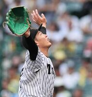 　３回、鵜飼の打球を見上げる伊原（撮影・田中太一）