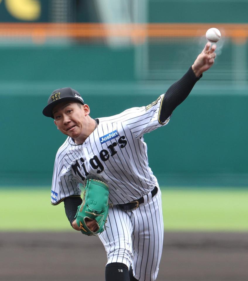 　先発し力投する伊原（撮影・北村雅宏）