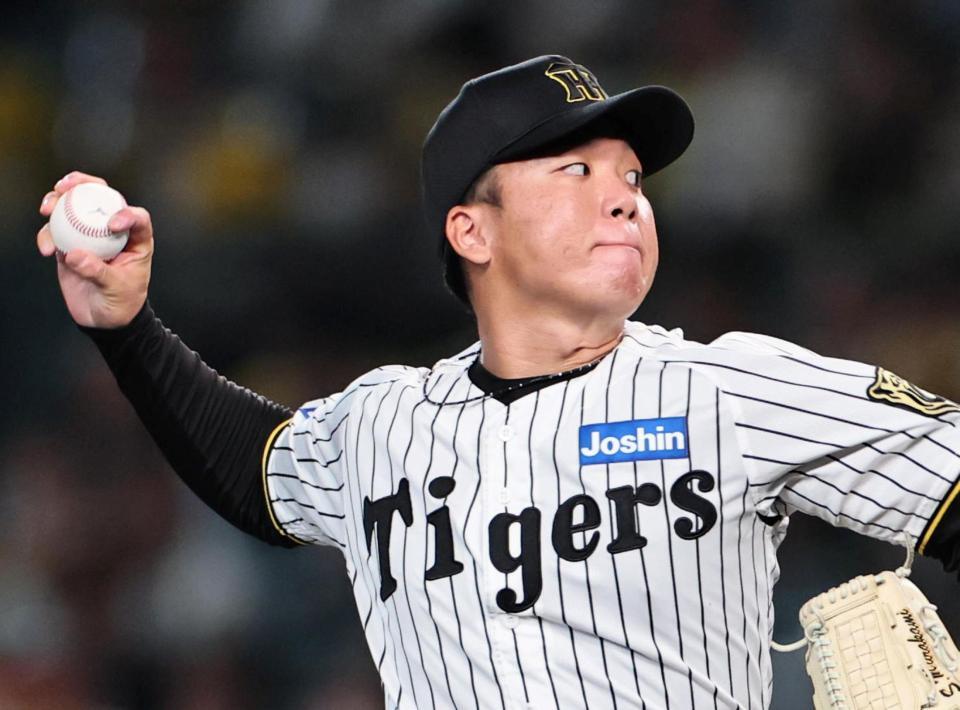 　先発し、投げ込む村上（撮影・田中太一）