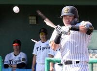 　２回、フルスイングしバットを折る小野寺（撮影・田中太一）