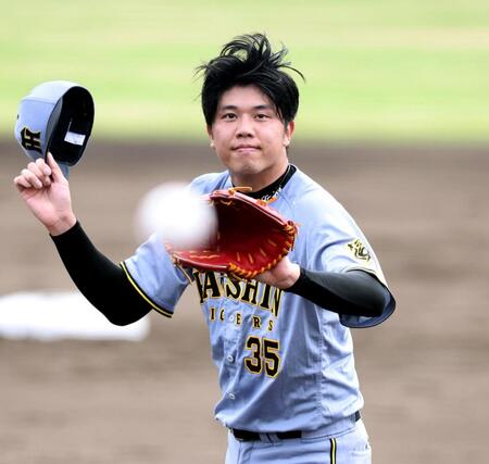 　６回を無安打無失点に抑えた才木（撮影・田中太一）