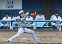 　フェニックス・リーグで先発し、西武打線を圧倒した才木（撮影・田中太一）