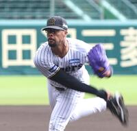 　シート打撃に登板するデュプランティエ（撮影・北村雅宏）