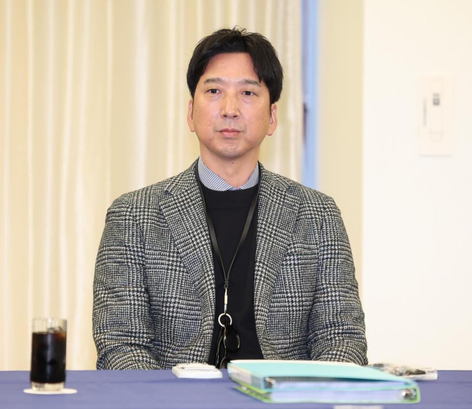 　ドラフト前日のスカウト会議に臨む藤川監督（撮影・金田祐二）