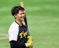 　リラックスした表情で打撃練習をする森下（撮影・田中太一）