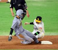 　５回、二盗を決める島田（撮影・山口登）