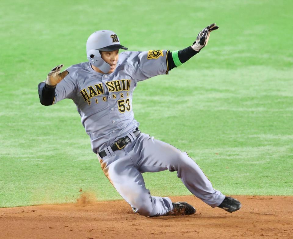 　５回、二盗を決める島田（撮影・金田祐二）