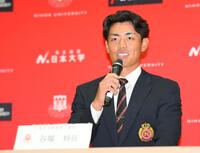 　憧れの選手として金本知憲氏を挙げた日大・谷端将伍（撮影・伊藤笙子）