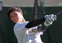 　打撃練習する坂本（撮影・北村雅宏）