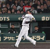 　６回、遊直に倒れる大山（撮影・飯室逸平）