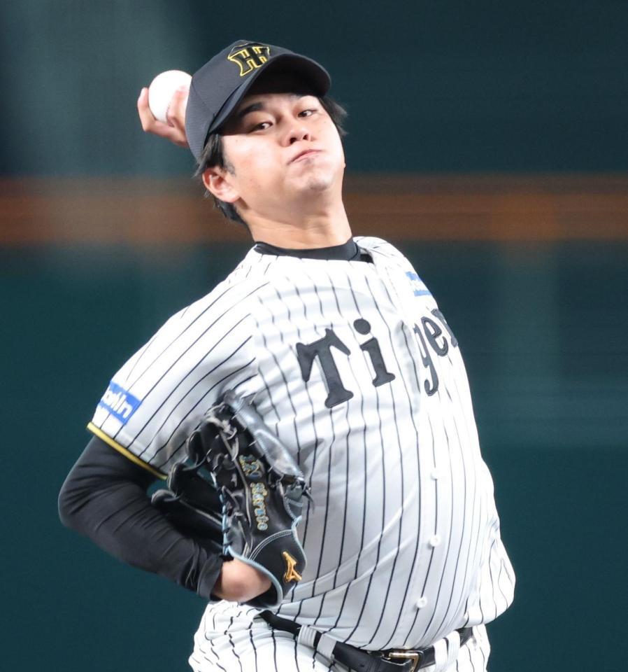 　ソフトバンク打線を相手に力投する高橋（撮影・西岡正）