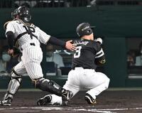 　７回、見逃し三振に倒れる近藤（撮影・飯室逸平）