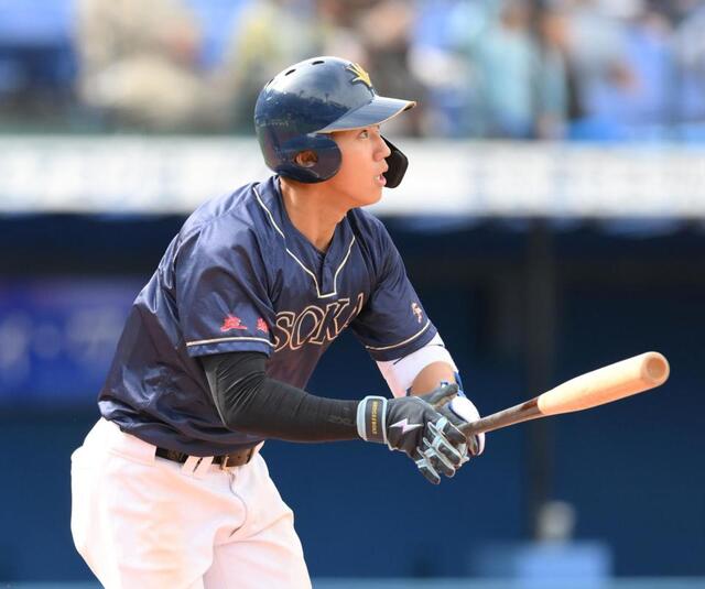 阪神ドラ1の創価大立石 指名後初の公式戦で豪快な一発 チームの快勝に