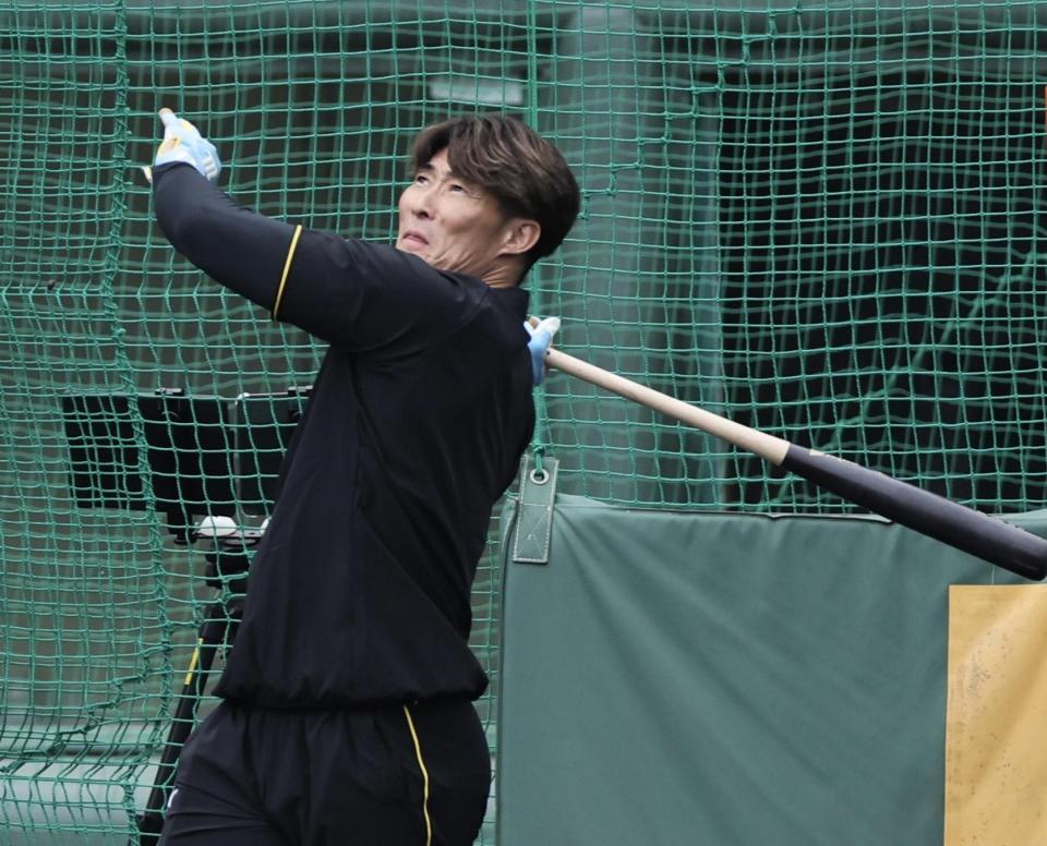 　打撃で快音を響かせる糸井ＳＡ（撮影・田中太一