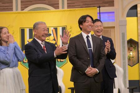 　「熱血･タイガース党」の生放送にゲスト出演した村上頌樹（撮影･金居みつよし）